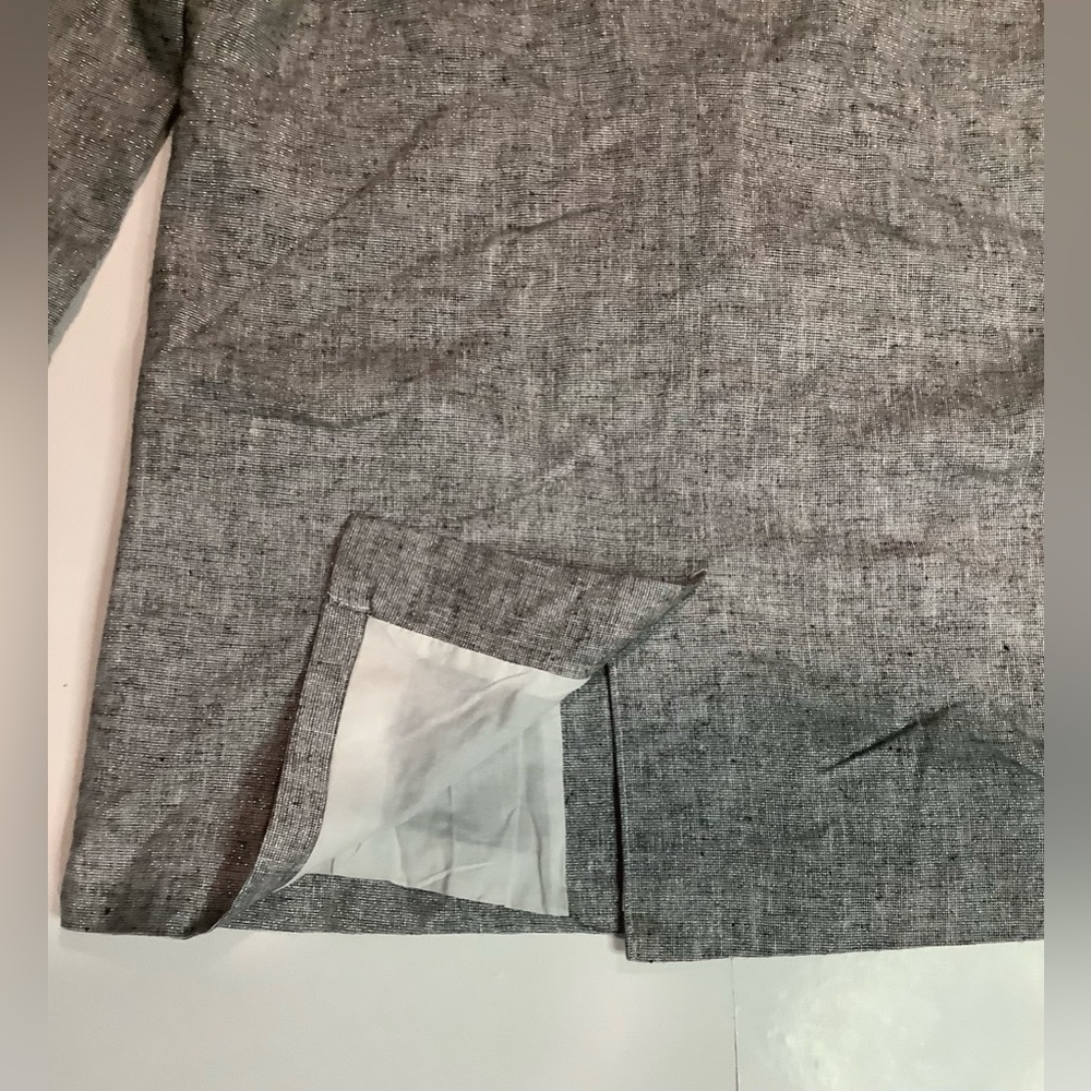 A New Day silver sparkle button in front Pockets Linen Cotton blazer size S - Picture 8 of 10